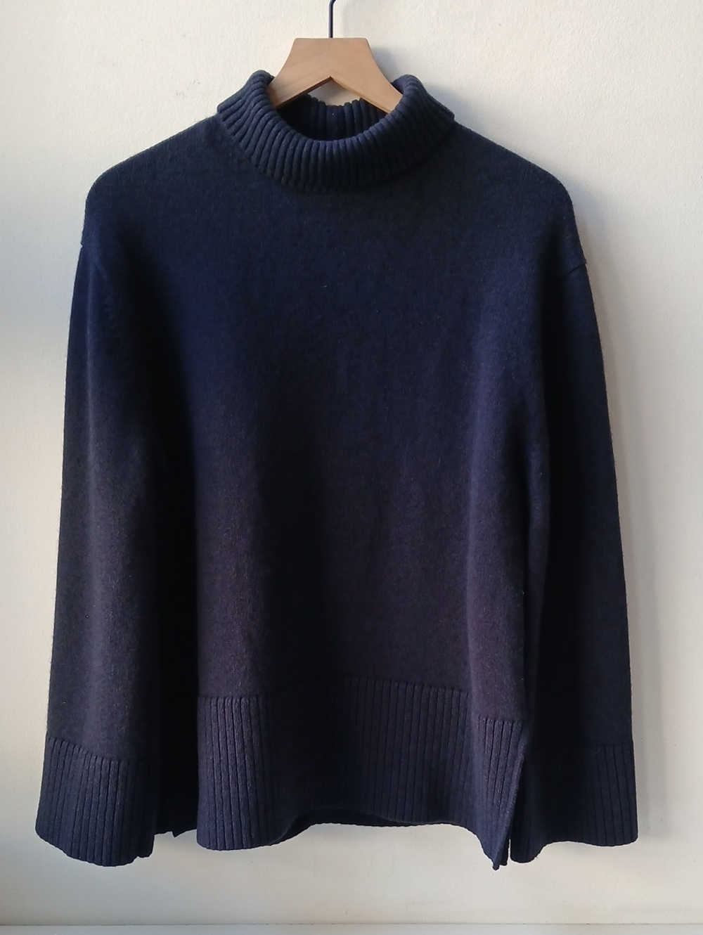 & Other Stories Mock Neck Wool Sweater Navy Blue Women's Small - Picture 6 of 6